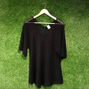 Crochet Loose Fitting Shirt Blouse